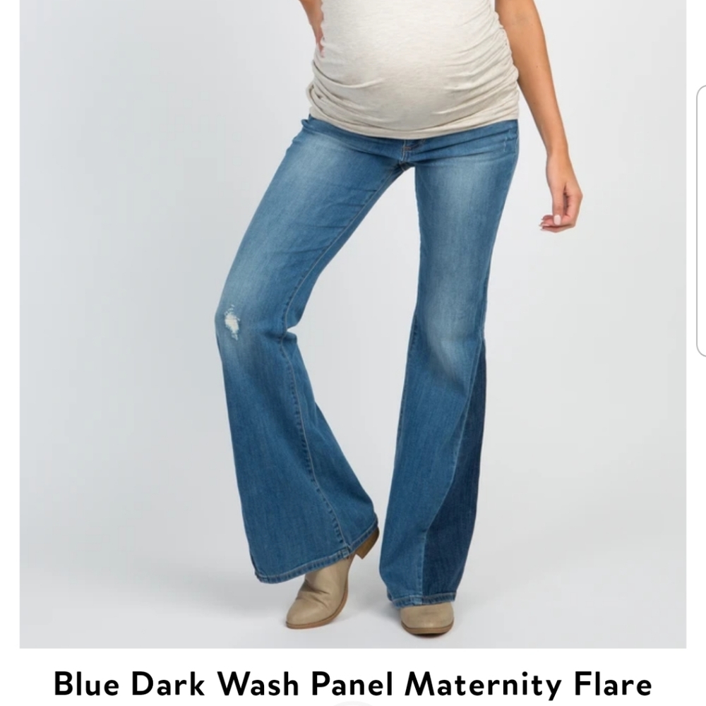 Pinkblush distressed maternity jeans